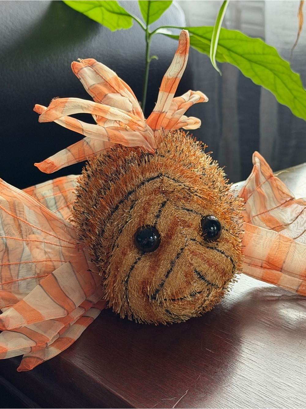 GANZ Orange Lion Plush Fish 11 inches
